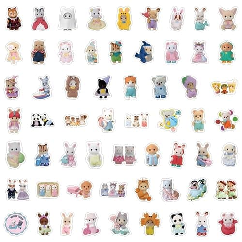 Critters Stickers 100 Pack Laptop Stickers,Calico Critters Vinyl Waterproof Stickers for Water Bottles Skateboard Scrapbook Bike Computer,Phone,-Graffiti Stickers Pack for Teens Girls Kids Adults thumbnail 3