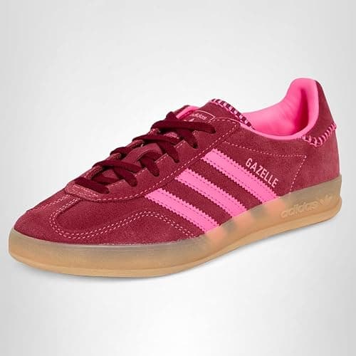 adidas Womens Gazelle Indoor Lace Up Sneakers Shoes Casual - Pink thumbnail 5