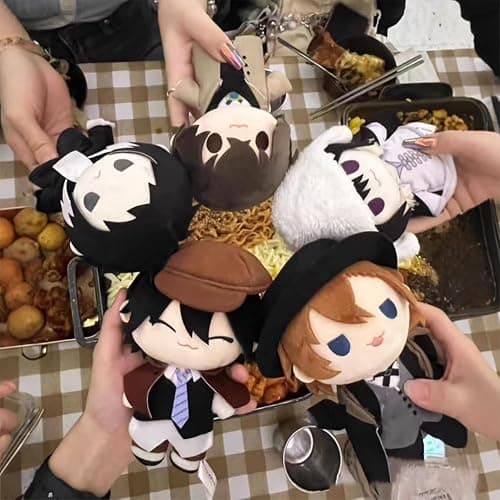 BSD Plush Chuuya Nakahara Figure BSD Dazai Plush 7.87'' Anime Plushies Ranpo Edogawa Stuffed Doll Mini Hug Pillow Cushion Sofa Decoration thumbnail 6