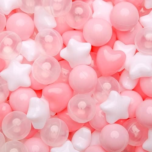 GOGOSO Ball Pit Balls,Plastics Balls for Ball Pit, Stars Hearts Shape for PastelBall for Toddlers Kids - Image 1