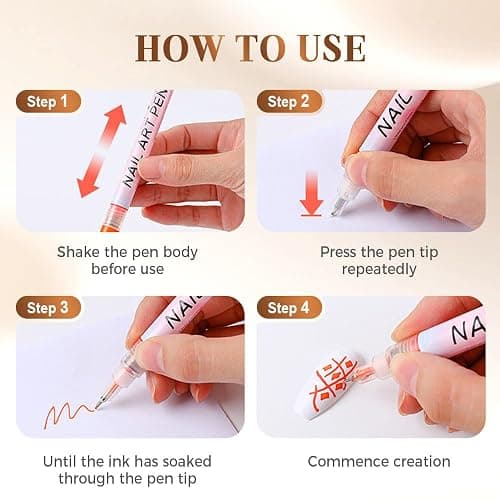 Fiopet 12 Colors Nail Art Pens Set, 2026 New Nail Art Markers Doodle Pen for Kids Adults, Nail Polish Pens Quick Dry Nail Art Tools for Polishing Dotting Painting Liner DIY (1Set) thumbnail 6