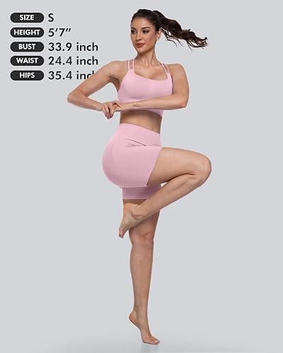 CHRLEISURE Sports Bras for Women, 4 Packs Padded High Support Workout Yoga Seamless Criss-Cross Racerback Bras thumbnail 6