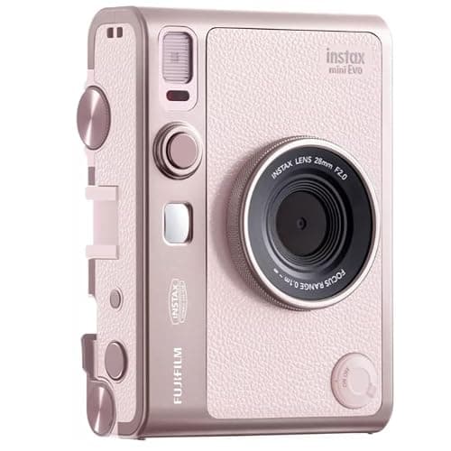 FUJIFILM INSTAX MINI EVO Hybrid Instant Camera | Gentle Rose Bundle with Instax Mini Film | 20 Exposures + 64GB Micro SD Card + Mini Album, Borders, Stickers & Clips + Cleaning Cloth (5 Items) thumbnail 3