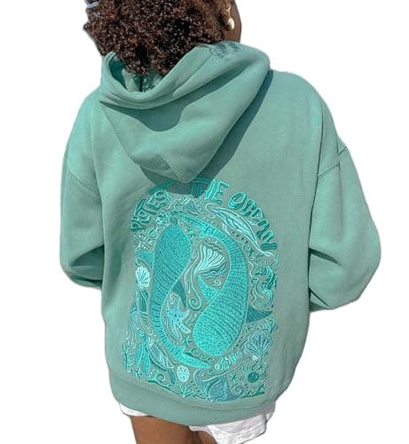 ROAONOCOMO Women Y2K Embroidered Hoodie Floral Graphic Oversized Pullover Hoodie Cute Animal Pocket Hooded Sweatshirts - Image 1