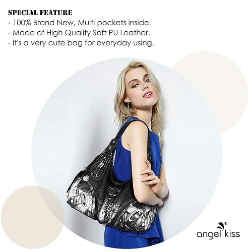 Angelkiss Hobo Purses and handbags for Women Satchel Handbag Women Purses Large Daily Shoulder Bags thumbnail 4