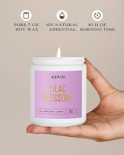AOOVOO Scented Candles Set - 6 Pack Candles for Women, Lavender/Lilac/Vanilla/Floral/Rose/Breeze, Soy Candle Gifts for Home Scented, 42 oz, 300 Hours Burn Time thumbnail 3