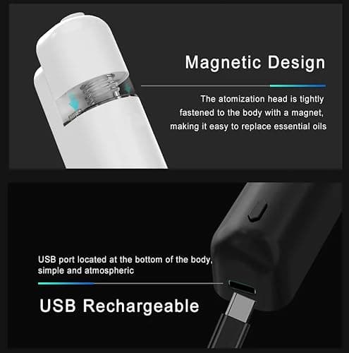 Car Mini Diffuser – Luxury Waterless Car Scent System with Motion Sensor | Includes 6 Premium Scents (White) thumbnail 6