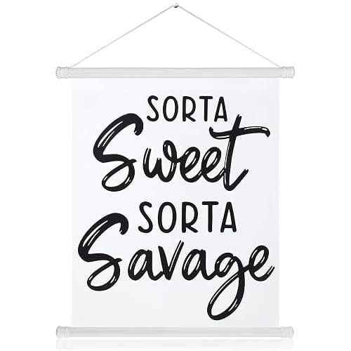 Spakon Teenager Girl Room Decor Sorta Sweet Sorta Savage Sign Aesthetic Hanging Stuff Cute Room Minimalist Wall Decor Bedroom Porch Aesthetic Decorations for Teen Girls - Image 1