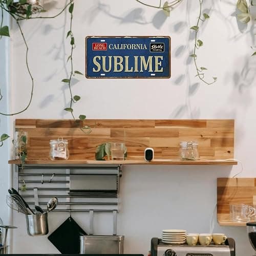 Sublime Poster Vintage Metal Tin Sign Sublime California Sign Funny Street Signs Long Beach California Sublime Poster 90s Posters Hippie Room Decor For Home Cafe Bar Pub, Car Vehicle License Plate Souvenir Wall Decor thumbnail 5