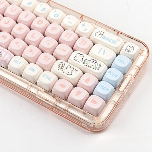 Sumgsn Pink PBT Keycaps MOA Profile Cute Keycap Set 139 Keys Milk Candy Rabbit DYE-SYB Keycap for Mx Cherry Mechanical Keyboard 61/64/84/87/104/108 Layout thumbnail 4