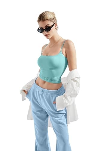 SUUKSESS Women Double Line Square Neck Tank Top Summer Y2K Going Out Basic Cami Shirt thumbnail 3