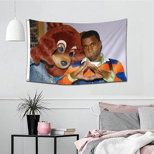 Kanye Bear Flag,3x5 Funny House Banner with 2 Brass Grommets for College Dorm Decor, Outdoor, Gift, Indoor, Garage, Home,House thumbnail 3