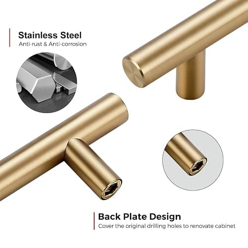 JOY DECOR 20 Pack Champagne Bronze Cabinet Pulls – 6 Inch Length, 3-3/4 Inch (96mm) Hole Center  thumbnail 5