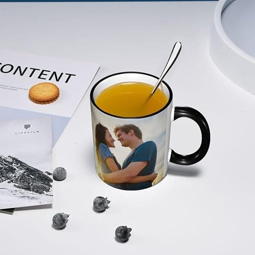 XEEVYAP Customize Photo Coffee Mugs Personalized Mug with Picture Text Image Logo Customized 11 Oz Tea Cup for Men Women Customized Gifts Dad Mom Family Best Friend, Black thumbnail 6