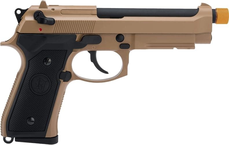 Evike Airsoft - KJW Metal M9A1 Gas Blowback Airsoft Pistol (Color: Tan) thumbnail 4