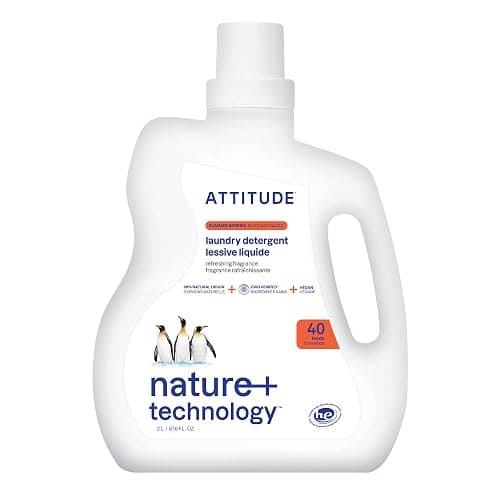 ATTITUDE Liquid Laundry Detergent, EWG Verified, HE Compatible, Plant-Based & Vegan, Natural Laundry Soap, Made in Canada, Summer Berries Scent, 40 Loads, 2 Liters - Image 1