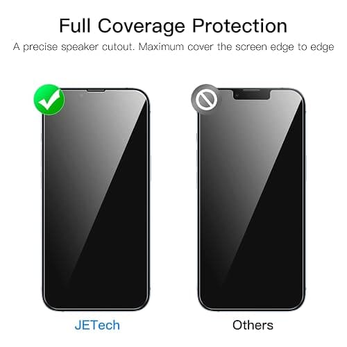JETech Full Coverage Screen Protector for iPhone 16e 2025, iPhone 14 6.1-Inch, 9H Tempered Glass Film Case-Friendly, HD Clear, 3-Pack thumbnail 2