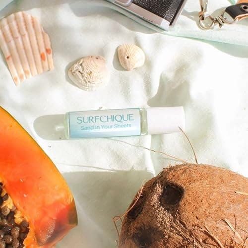 SURFCHIQUE Tropical Beach Perfume Oil Roll on Fragrance for Women with Coconut, Vanilla notes and touch of Mango & Papaya - Sand in Your Sheets thumbnail 6