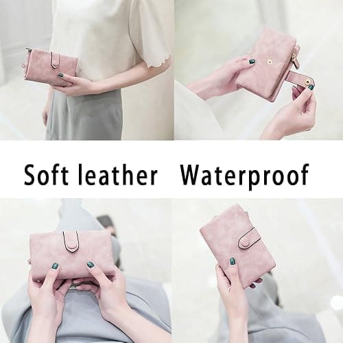 TOPKULL Wallets for Women Bifold Small Rfid Soft Leather Ladies Wallets Trifold Womens Wallets Billfolds Mini Wristlet Clutch Cute Zipper Coin Purse with Wrist Strap thumbnail 4
