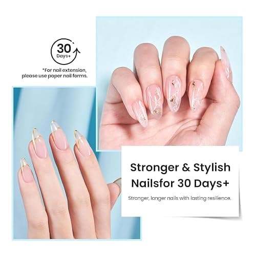 Beetles Builder Gel for Nails, 2 Pcs 8 in 1 Clear Building Gel | for Instant Apex Strengthening & Extension, Beginner Friendly DIY Salon at Home, Gifts for Women, UV & LED Lamp Cured Needed thumbnail 6