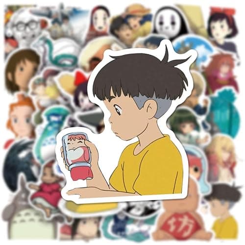 100PCS Cartoon Anime Miyazaki Hayao Stickers for Laptop,Studio Ghibli Anime Vinyl Movie Stickers for Water Bottle, Phone，Hard Hat，Skateboard，Scrapbooking，Gifts for Kids/Adults thumbnail 6