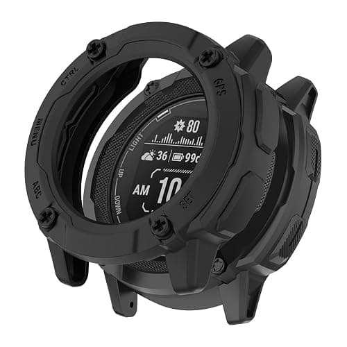 SumRioo Cover Compatibile con Garmin Instinct 2X, [Senza Pellicola Protettiva] Custodia in TPU Flessibile Morbido Custodia Durevole per Garmin Instinct 2X, Nero - Image 1