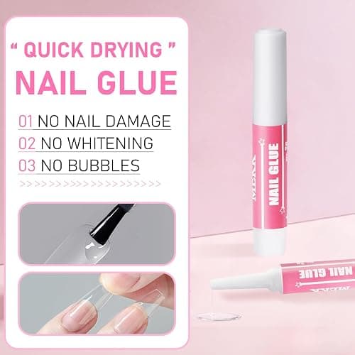 MEKK Nail Glue, Strong Nail Glue for Press on Nails 12PCS Professional Long Lasting Nail Tip Glue, Super Bond for Acrylic Nails Long Lasting Adhesive 0.07OZ/PCS thumbnail 3