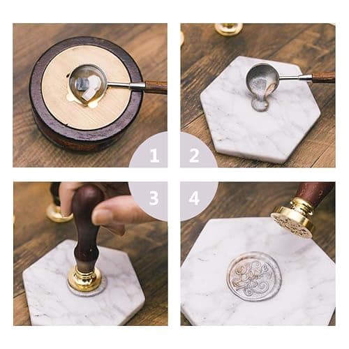 CRASPIRE Wax Seal Stamp Button Vintage Sealing Wax Stamps 25mm Removable Brass Head Sealing with Wooden Handle for Halloween Wedding Invitations Christmas Xmas Thanksgiving Party Gift Wrap thumbnail 8