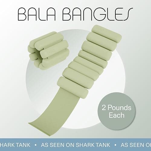 Bala Bangles Wrist & Ankle Weights for Women & Men - Adjustable Silicone Weighted Bracelet Set for Gym, Yoga, Pilates, Cardio & Strength Training - Wearable Arm & Leg Workout Weights thumbnail 2