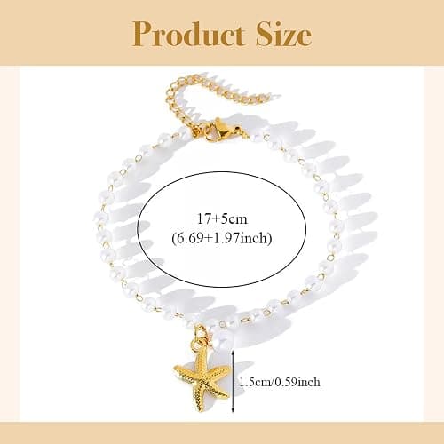 Joytezz Steering Wheel Charm Accessory Starfish Peral Pendant Car Decor Rearview Mirror Hanging Charm Women Teen Girl Gifts Gold thumbnail 3