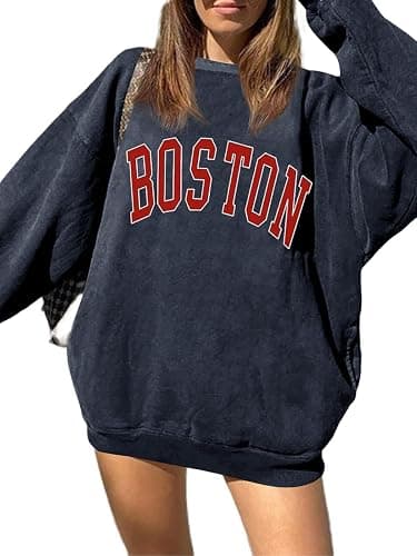 Langwyqu Women's Oversized Sweatshirt Los Angeles California Crewneck Long Sleeve Casual Loose Pullover Tops thumbnail 3