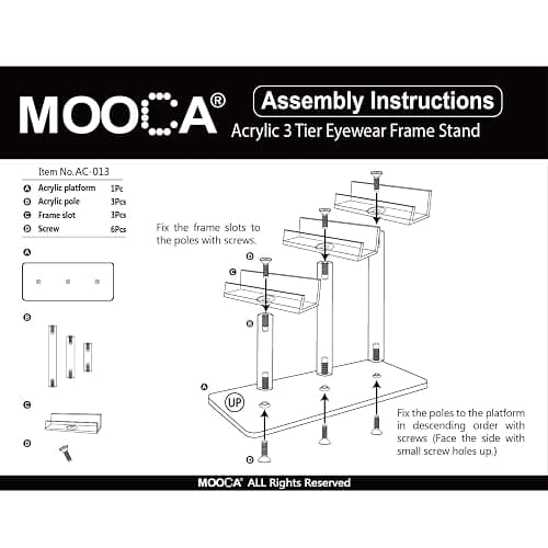 MOOCA 3 Tier Premium Acrylic Eyewear Display Stand, Sunglasses Rack Holder, Sunglasses Stand, Eyewear Organizer for Eyeglasses, 5 in H thumbnail 9