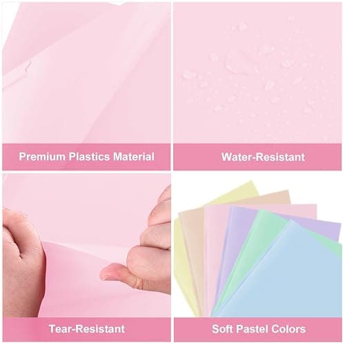 SUIN Plastic Project-Folder with 2 Pockets and 3-Prong Fasteners, for US Letter Size, Bulk Pack Color File-Folder for US Letter Size Papers, Ideal for School & Office, (Assorted Pastel Colors) thumbnail 5
