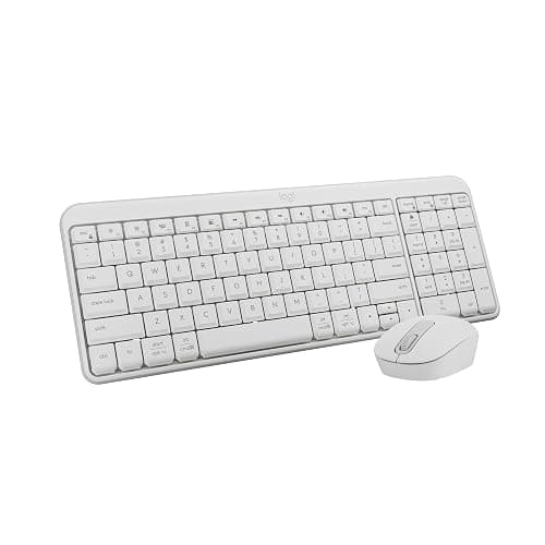 Logitech MK250 Bluetooth Wireless Mouse and Keyboard Combo: Fast & Easy Connectivity, Compact Wireless Keyboard, Ambidextrous Mouse, Durable Build - Windows/MacOS - White - Image 1