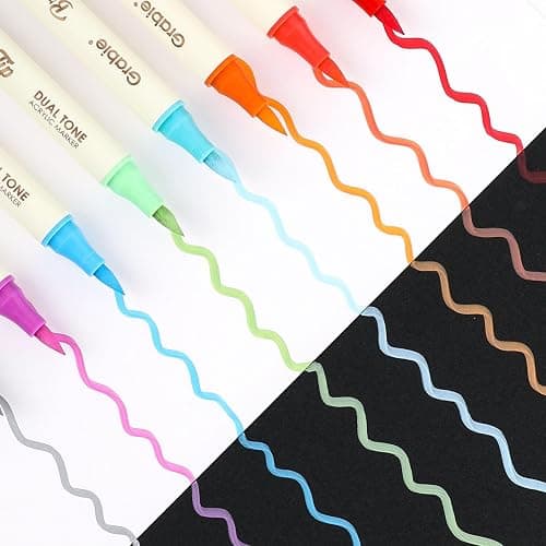 Grabie 24 Colors Acrylic Paint Markers, 12 Pack Dual Tip Soft Brush Acrylic Markers, Water-Based Paint Pens for Paper, Rock Painting, Wood, Glass, Canvas, DIY Craft Art Supplies for Adult & Kids thumbnail 5