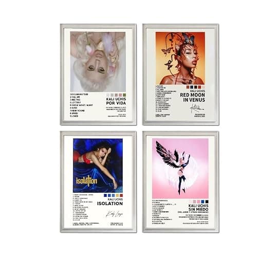 Set of 4 Kali Singer Uchis Poster Music Album Cover Canvas Art Wall Picture Print Modern Family Decor - Image 1
