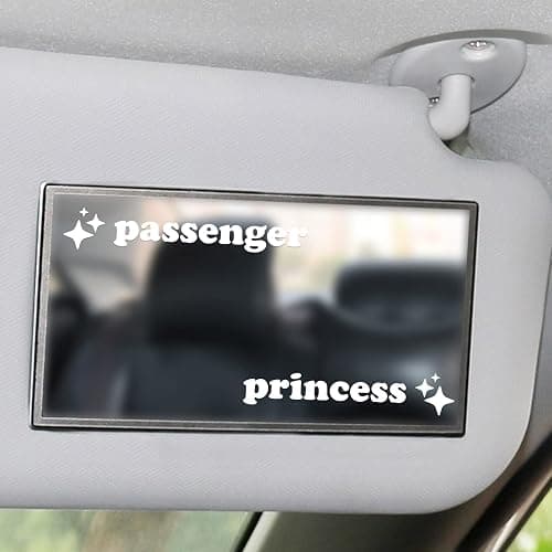 Aolamegs Passenger Princess Sticker, 3 Pack Cute Stickers for Window Rearview Mirror, Funny Girl Car Accessories Car Mirror Decal (White) thumbnail 3