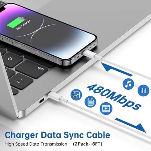 2 Pack 6 Ft iPhone Fast Charger thumbnail 4