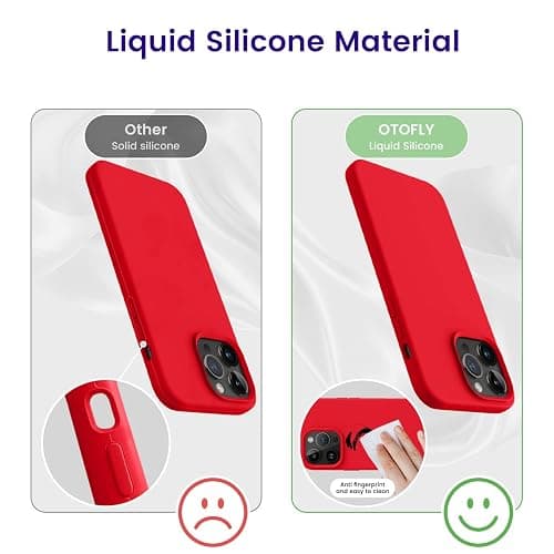 OTOFLY Designed for iPhone 14 Pro Max Case, Silicone Shockproof Slim Thin Phone Case for iPhone 14 Pro Max 6.7 inch (Red) thumbnail 4