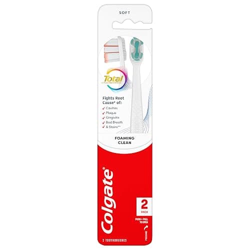 Colgate Total Active Prevention Foaming Clean Soft Toothbrush (2 Pack) - 1 Count (Pack of 2) - Soft - Image 1