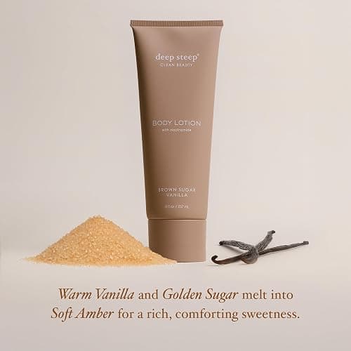 Deep Steep Body Lotion, Brown Sugar Vanilla, 8 oz – Moisturizer with Coconut Oil, Shea Butter, Argan Oil, Aloe Vera & Niacinamide – Vegan, Clean Beauty, Daily Skin Hydration thumbnail 4