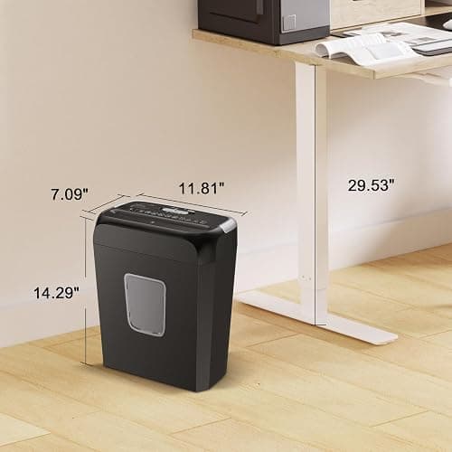 Bonsaii 6-Sheet Cross Cut Paper Shredder for Home, 3.4 Gal Bin | P-4 Security Level, Shreds Credit Cards, Staples & Paper Clips, with Portable Handle, Small Shredder for Home Office，C237-B thumbnail 5
