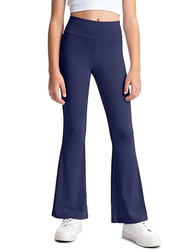 HASMES 3 Pack Girls Flare Leggings Kids Bell Bottom High Waisted Dance Yoga Pants Activewear thumbnail 2
