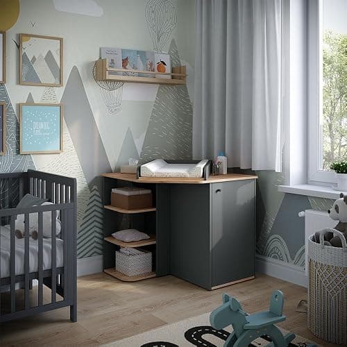 Vicco Commode à Langer Kristian, Anthracite/Artisan, 85x77.3cm avec 3 Compartiments fermés - Image 1