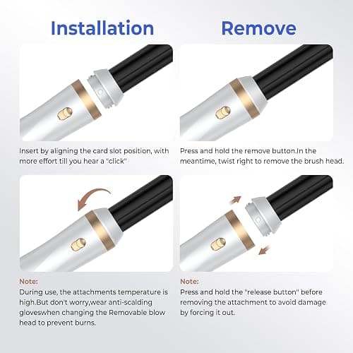 5 in 1 Blow Dryer Brush,Hair Dryer Brush Set,Negative Ionic Blow Dry Brush with Air Curler Wrap Hair Styler, Detachable Hair Tool for Curling, Volumizer,Straightener,Drying thumbnail 6