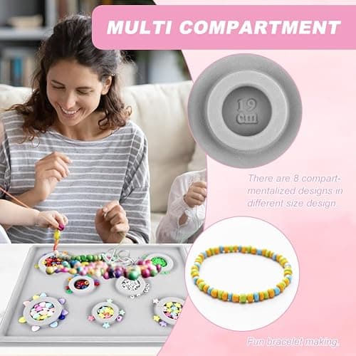 Bracelet Bead Board with 2 Rolls Jewelry Bead Threads and Beading Needle for Jewelry Bracelet Making Supplies(Color:as Shown) thumbnail 5