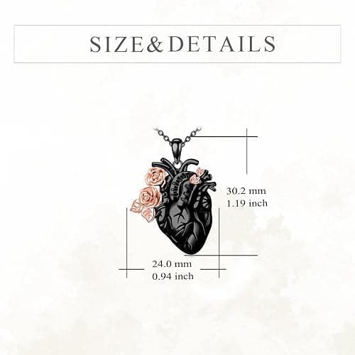 YFN Anatomical Heart Necklace Sterling Silver Anatomical Pendant Anatomy Jewelry for Women Heart Attack Survivor Gifts thumbnail 5