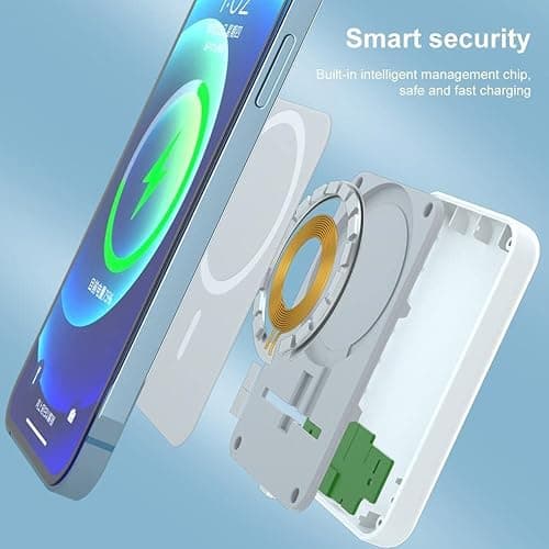 Power Bank for iPhone, Magnetic Battery Pack, 5000mAh Magnetic Wireless Portable Charger Compatible with iPhone 12 13 14 15 16 17 Series thumbnail 4