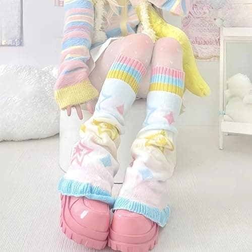 GGOOB Kawaii Leg Warmers Furry Leg Warmer Cutecore Harajuku Fairy Grunge Clothes Teen Girls Knit Long Socks Y2k Accessories thumbnail 2