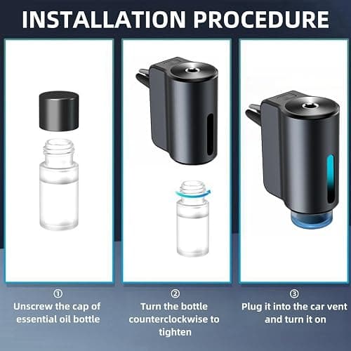 Car Air Freshener Diffuser, Smart Car Air Freshener, Car Diffuser Air Freshener with Three Adjustable Modes, Aromatizante Para Carro with 3pcs Essential Oil, Car Fresheners Long Lasting thumbnail 7